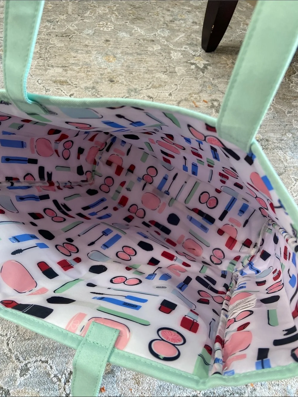Clinique & Kate Spade Collaboration Mint Lipstick Tote Bag